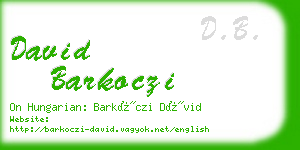 david barkoczi business card